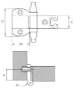 Cerniera per porte in luce scodellino d.35 35x24x15 Pezzi 50 Marca Vitel Modello A055 BRONZO