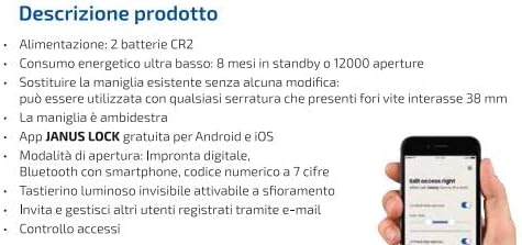 Maniglia Bluetooth Touch Marca Vitel Modello F0384 (Cromo Satinato)
