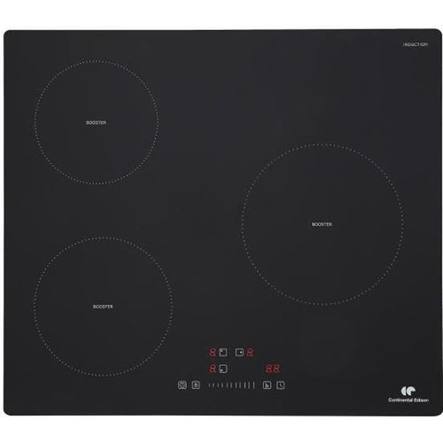 Tavola di induzione 3 Fochi Continental Edison - 3 timer - 3 booster - nero