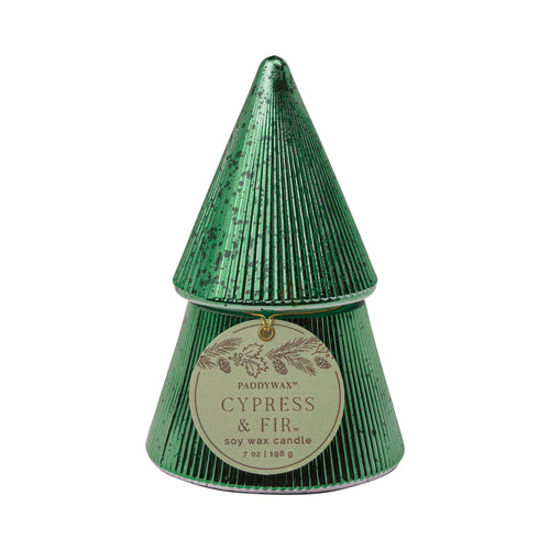 Candela Cypress & Fir 198g Albero Verde, Stacked Tree Candle