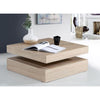 Tavolino con piano girevole - Quadrato - Rovere - 78 x 78 x 36 cm