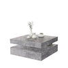 Tavolino quadrato girevole - Truciolare - Decoro cemento grigio chiaro - Classico - L 78 x P 78 x H 35,4 cm - CAFF