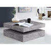 Tavolino quadrato girevole - Truciolare - Decoro cemento grigio chiaro - Classico - L 78 x P 78 x H 35,4 cm - CAFF