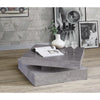 Tavolino quadrato girevole - Truciolare - Decoro cemento grigio chiaro - Classico - L 78 x P 78 x H 35,4 cm - CAFF