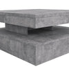 Tavolino quadrato girevole - Truciolare - Decoro cemento grigio chiaro - Classico - L 78 x P 78 x H 35,4 cm - CAFF