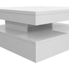 Tavolino con piano girevole - Quadrato bianco lucido - 78 x 78 x 36 cm