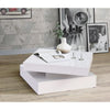 Tavolino con piano girevole - Quadrato bianco lucido - 78 x 78 x 36 cm