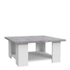 Tavolino PILVI - Cemento bianco e grigio chiaro - L 67 x P 67 x H 31 cm