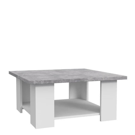 Tavolino PILVI - Cemento bianco e grigio chiaro - L 67 x P 67 x H 31 cm