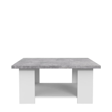 Tavolino PILVI - Cemento bianco e grigio chiaro - L 67 x P 67 x H 31 cm