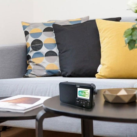 Radio portatile DAB+ e FM - CGV - DR7+ - Schermo a colori TFT da 2,4" - Presa per cuffie - Eco-consumo