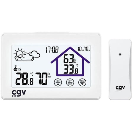Stazione meteo wireless - CGV - MY METEO-1BM - Controllo touch - Orologio e calendario - Facile da usare