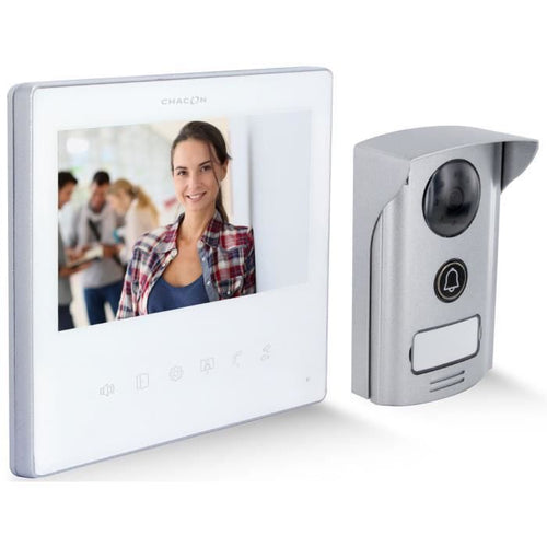Videocitofono - CHACON - 2 fili - 7 - Bianco - Ultra Slim