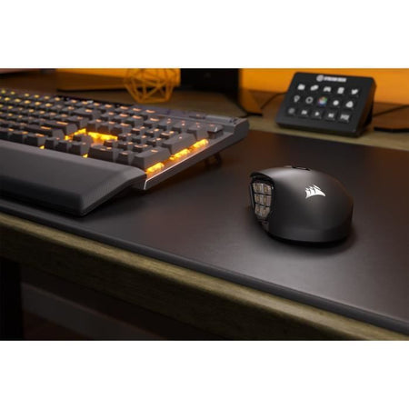 Mouse da gioco - Wireless - CORSAIR - SCIMITAR ELITE RGB Wireless - 16 pulsanti programmabili - Durata batteria 150 ore - Nero (CH-9314311-EU)
