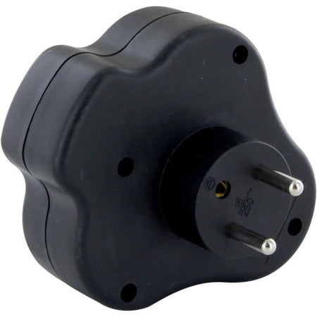 Domino 3x16A - CHACON - Triangolo con interruttore - Nero