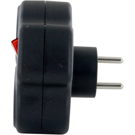 Domino 3x16A - CHACON - Triangolo con interruttore - Nero