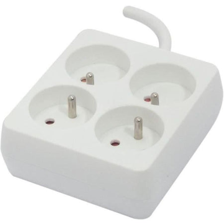 CHACON Blocco quadrato 4 x 16 A con cavo da 1,5 m - Bianco