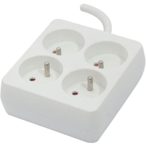 CHACON Blocco quadrato 4 x 16 A con cavo da 1,5 m - Bianco