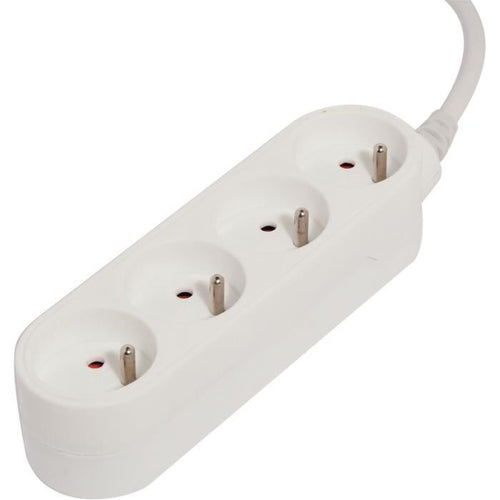 Blocco di design - CHACON - 4 x 16A - 1,5 m - Bianco (FR)