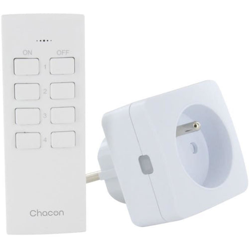 Set di 2 miniprese - CHACON - On/Off - 2300 W (FR) + telecomando - Bianco