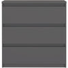 Cassettiera - CHELSEA - 3 cassetti - Antracite - 77,2 x 42,2 x 79,9 cm