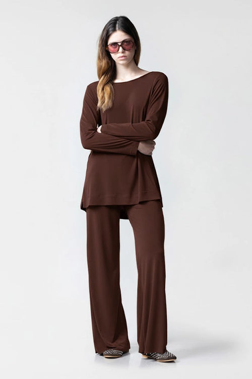 CHIARA B. | Pantalone palazzo Twenty maglia crepe