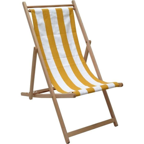 Sedia a sdraio con graffette - GIARDINO PRIVATO - Strisce - Giallo / Bianco