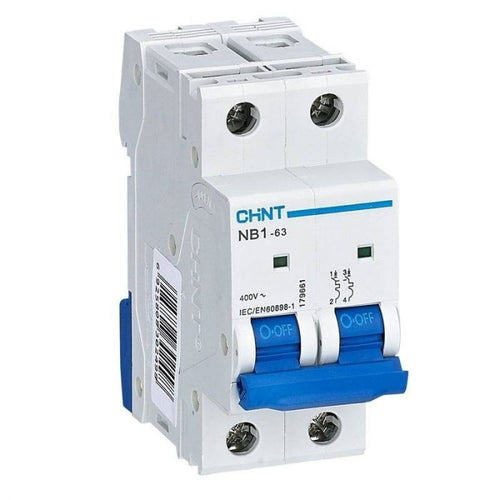 Interruttore Magnetotermico 2P 63A 6kA C 2 Mod.NB1-63