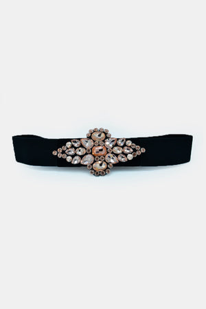 Cintura elastica con cristalli e strass
