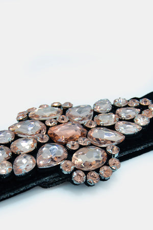 Cintura elastica con cristalli e strass