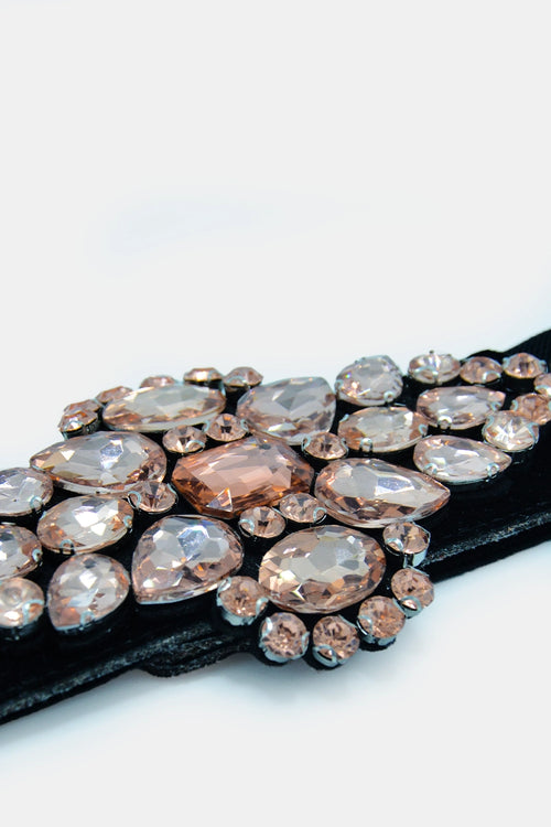 Cintura elastica con cristalli e strass