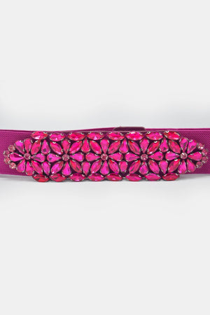 Cintura elastica con cristalli e strass