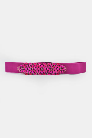 Cintura elastica con cristalli e strass