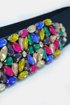Cintura elastica con cristalli e strass