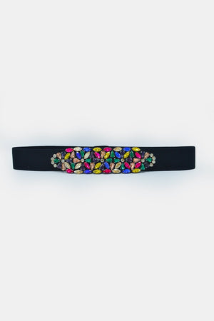 Cintura elastica con cristalli e strass