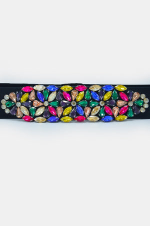 Cintura elastica con cristalli e strass