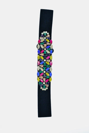 Cintura elastica con cristalli e strass