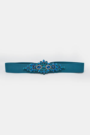 Cintura elastica con cristalli e strass