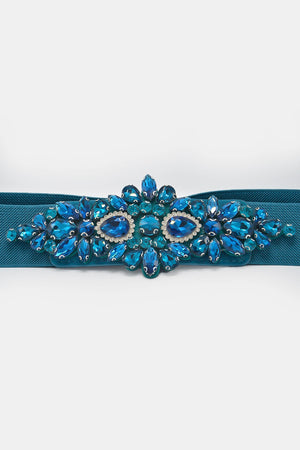 Cintura elastica con cristalli e strass