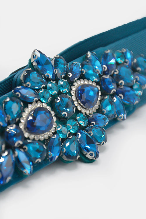 Cintura elastica con cristalli e strass