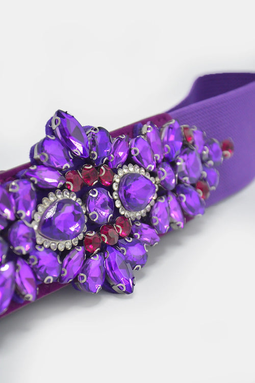 Cintura elastica con cristalli e strass
