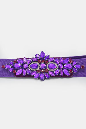 Cintura elastica con cristalli e strass