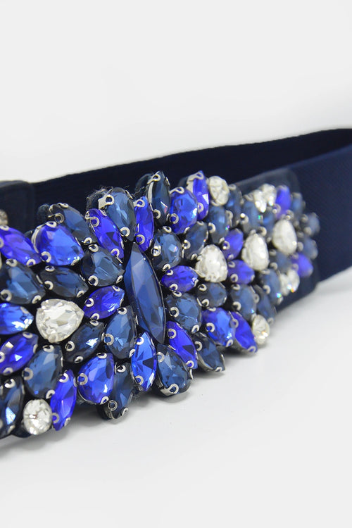 Cintura elastica con cristalli e strass