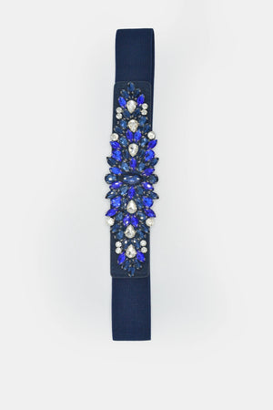 Cintura elastica con cristalli e strass