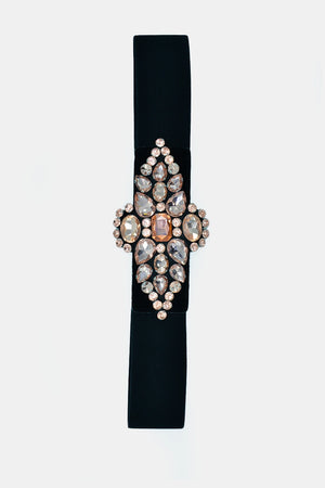Cintura elastica con cristalli e strass