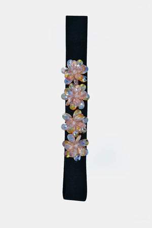 Cintura elastica con cristalli fiore