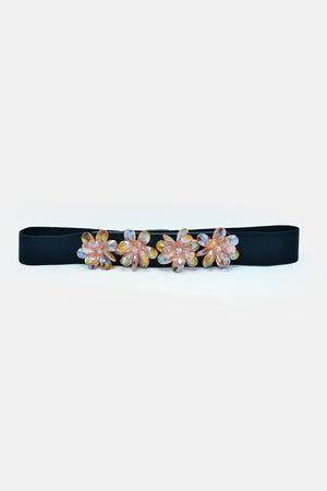 Cintura elastica con cristalli fiore