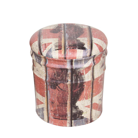 THEODORE - set di 2 pouf contenitore tondo poggiapiedi Multicolor