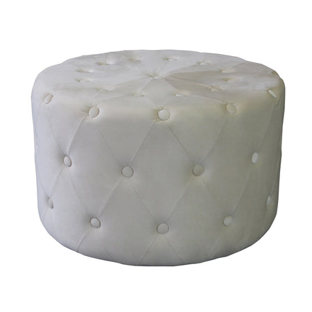 AURA - pouf rotondo in velluto Beige