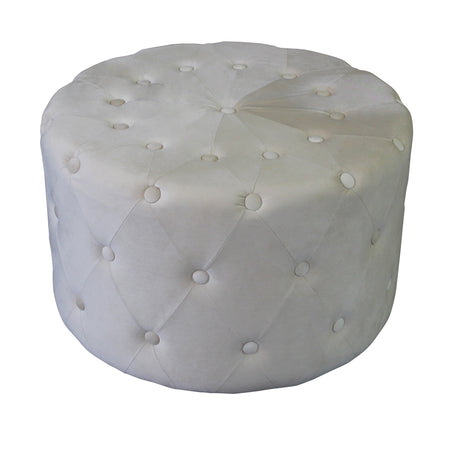 AURA - pouf rotondo in velluto Beige